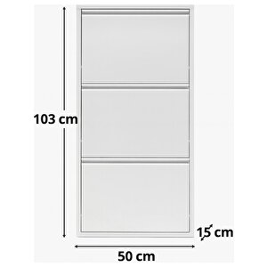 Kali̇te Metal Ayakkabılık 3 Kapaklı Beyaz