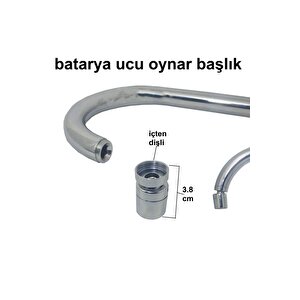 Kali̇te Krom Prinç Oynar Başlıklı Perlatör Fi̇li̇treli̇ Musluk Ucu 360 Derece Döner Perlatör İçten Di̇şli̇