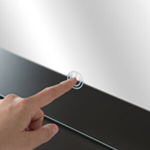 Eymense Dokunmatik Led Aynalı Camlı 11 Çekmeceli Takı Bölmeli Kulis Makyaj Masası Antrasit