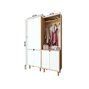 Padova Portmanto Vestiyer Ayakkabılık 6 Kapaklı 4 Askılı