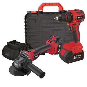 Atbl 21 2'li Kömürsüz Akülü Set Matkap + Taşlama 2 X 5.0ah Akü - A0104099