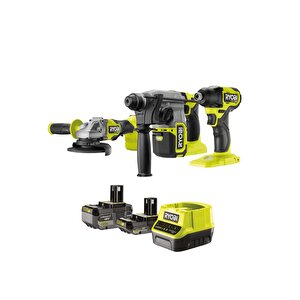 Rck183d-242s Akülü Kömürsüz 3'lü Set Vidalama + Kırıcı Delici + Taşlama - 1x4.0ah + 1x2.0ah + Şarj Cihazı - 5133005567