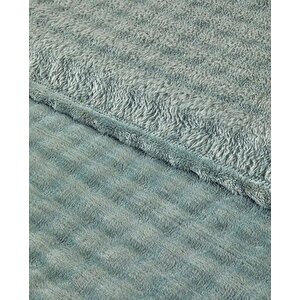 Glance Bubble Pelüş Çift Kişilik Battaniye 200x220 Cm Adaçayı Yeşil