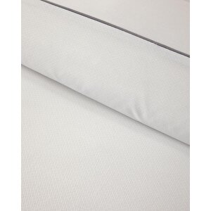 Kyle Pamuklu Biyeli Çift Kişilik Çarşaflı Nevresim Takımı Beyaz