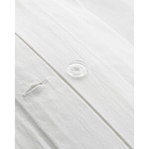 Freya Pamuk Saten Nakışlı Çift Kişilik Çarşaflı Nevresim Takımı Beyaz