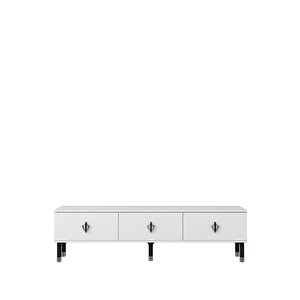 1371tv180dd-32 Tv Sehpasi Beyaz-Siyah Gümüş Siyah - Gümüş