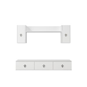 1370tv180dd-32 Duvara Montaj Tv Sehpasi, Tv Üni̇tesi̇ Beyaz-Gümüş Beyaz-Gümüş