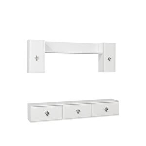 1370tv180dd-32 Duvara Montaj Tv Sehpasi, Tv Üni̇tesi̇ Beyaz-Gümüş