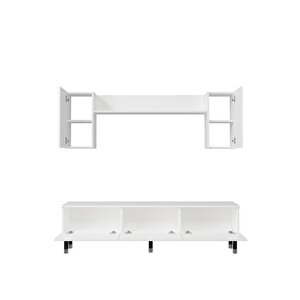 1369tv180dd-32 Tv Sehpasi,tv Üni̇tesi̇ Beyaz-Siyah Gümüş