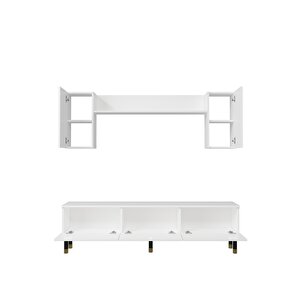 1369tv180dd-32 Tv Sehpasi,tv Üni̇tesi̇ Beyaz-Siyah Altın