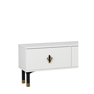 1369tv180dd-32 Tv Sehpasi,tv Üni̇tesi̇ Beyaz-Siyah Altın