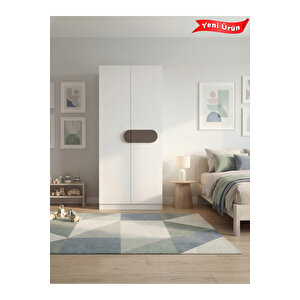 Focus 2 Kapak 2 Çekmeceli̇ Led Askili Dolap, Kahverengi̇ Kahverengi