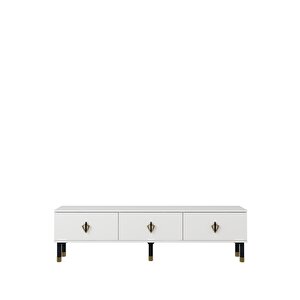 1371tv180dd-32 Tv Sehpasi Beyaz-Siyah Altın Siyah-Altın