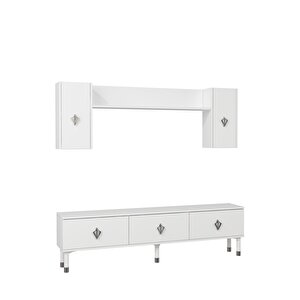 1369tv180dd-32 Tv Sehpasi,tv Üni̇tesi̇ Beyaz-Gümüş