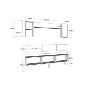 1369tv180dd-32 Tv Sehpasi,tv Üni̇tesi̇ Beyaz-Gümüş
