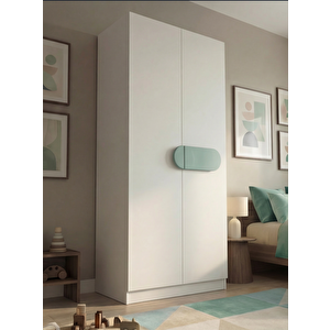 Focus 2 Kapak 2 Çekmeceli̇ Led Askili Dolap, Suyeşi̇li̇