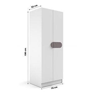 Focus 2 Kapak 2 Çekmeceli̇ Led Askili Dolap, Aytaşi Aytaşı