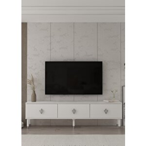 1371tv180dd-32 Tv Sehpasi Beyaz-Gümüş Beyaz-Gümüş