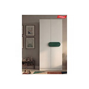 Focus 2 Kapak 2 Çekmeceli̇ Led Askili Dolap, Koyu Yeşi̇l Koyu Yeşil