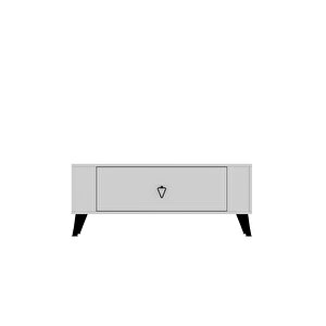 1376dd Retro-1 Tv Sehpasi Beyaz-Siyah Beyaz-Siyah