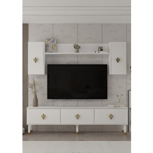 1369tv180dd-32 Tv Sehpasi,tv Üni̇tesi̇ Beyaz-Altın Beyaz-Altın