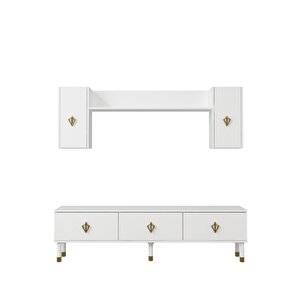 1369tv180dd-32 Tv Sehpasi,tv Üni̇tesi̇ Beyaz-Altın Beyaz-Altın