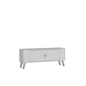 1375dd Retro-1 Tv Sehpasi Beyaz-Gümüş