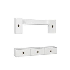 1370tv180dd-32 Duvara Montaj Tv Sehpasi, Tv Üni̇tesi̇ Beyaz-Siyah Altın