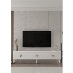 1371tv180dd-32 Tv Sehpasi Beyaz-Altın Beyaz-Altın