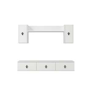 1370tv180dd-32 Duvara Montaj Tv Sehpasi, Tv Üni̇tesi̇ Beyaz-Siyah Gümüş Siyah - Gümüş