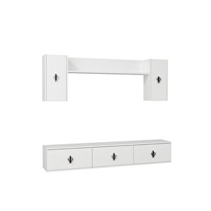 1370tv180dd-32 Duvara Montaj Tv Sehpasi, Tv Üni̇tesi̇ Beyaz-Siyah Gümüş