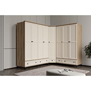 Duns Walnut Köşe Gardırop