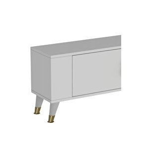 1374dd Retro-64 Tv Sehpasi Beyaz-Altın