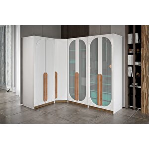 Shila 7 Kapılı 4 Camlı Köşe Gardırop