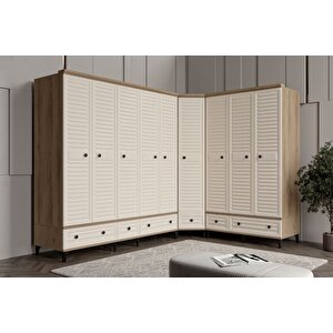 Risk Walnut Köşe Gardırop