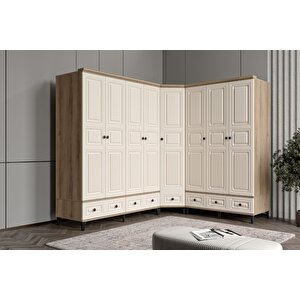 Merz Walnut Köşe Gardırop