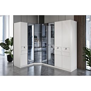 Rain 7 Kapılı 4 Camlı Köşe Gardırop