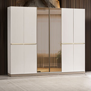 Edsy Home Alfa 6 Kapaklı Aynalı Mdf Gardırop