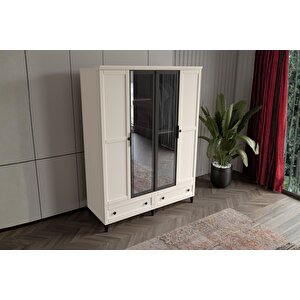 Duns Moon 4 Kapılı Camlı Gardırop