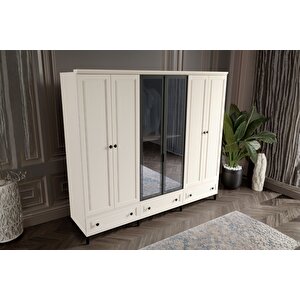 Zare Moon 6 Kapılı Camlı Gardırop