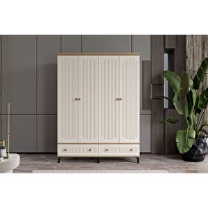 Cast Walnut 4 Kapılı Gardırop
