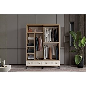 Cast Walnut 4 Kapılı Gardırop