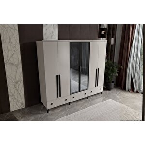 Arona 6 Kapılı Camlı Gardırop
