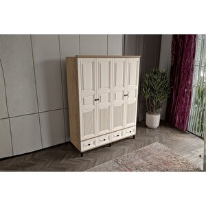 Merz Walnut 4 Kapılı Gardırop