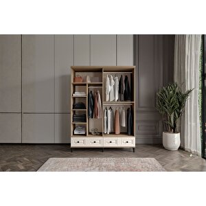 Merz Walnut 4 Kapılı Gardırop