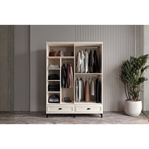 Char Moon 4 Kapılı Aynalı Gardırop