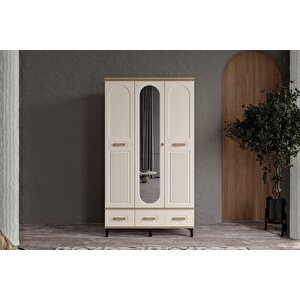 Hima Walnut 3 Kapılı Aynalı Gardırop