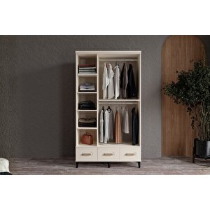 Hima Walnut 3 Kapılı Aynalı Gardırop