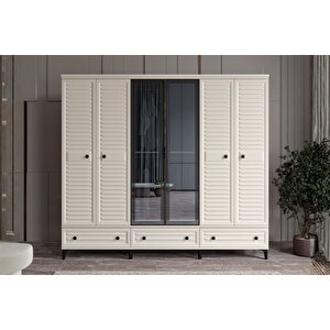 Risk Moon 6 Kapılı Camlı Gardırop