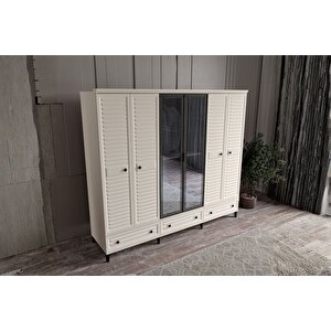 Risk Moon 6 Kapılı Camlı Gardırop